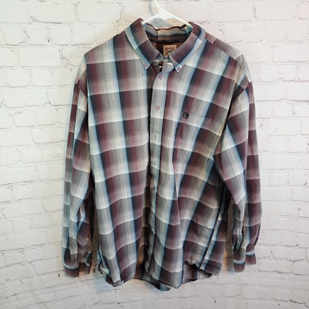 Men's Cinch longsleeve button down shirt, size Large